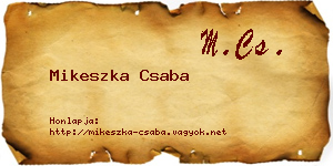 Mikeszka Csaba névjegykártya